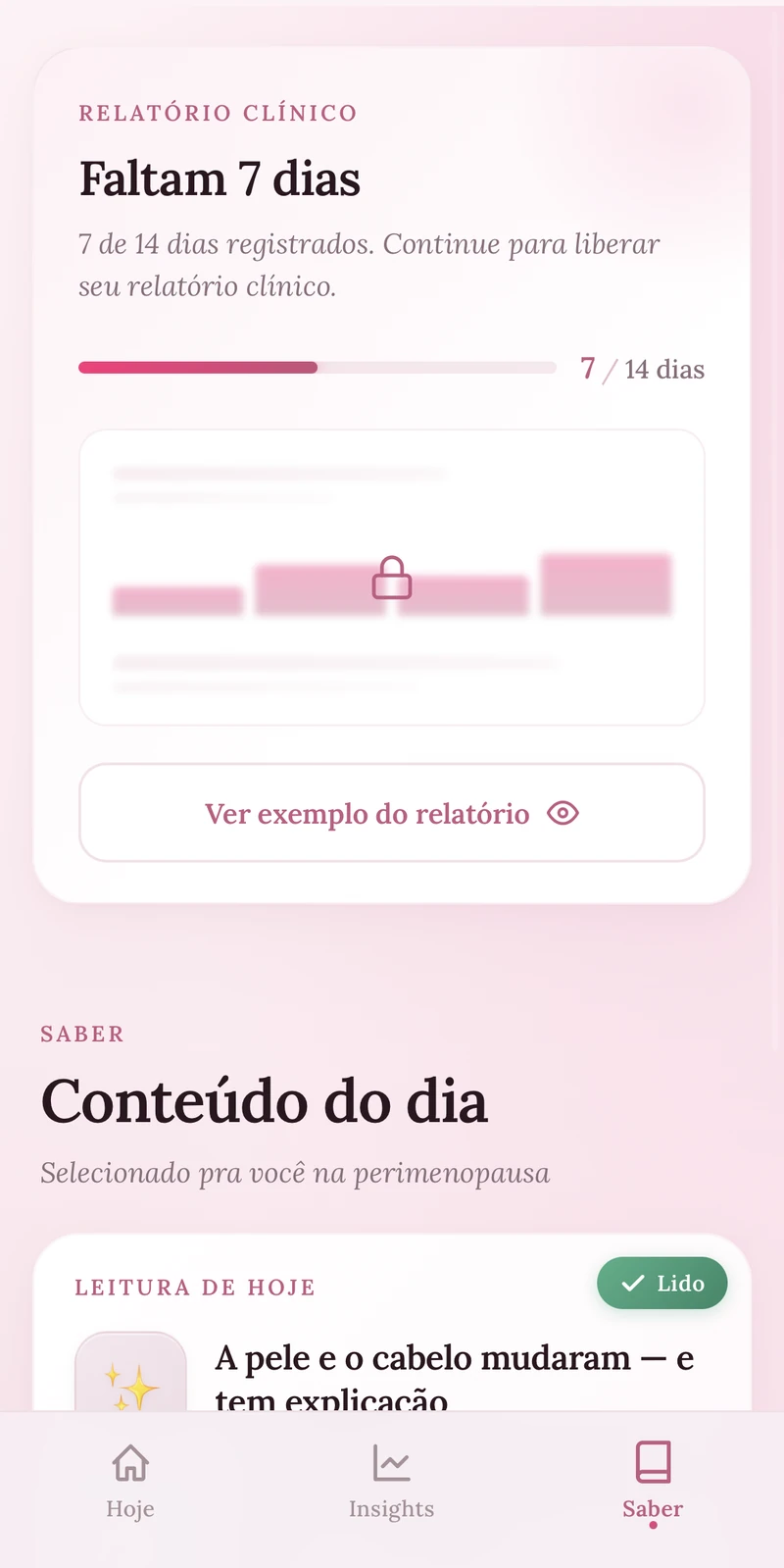 Relatório clínico do Climé pronto para levar ao médico